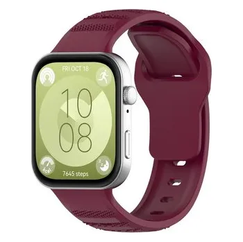 Vroubkovaný řemínek pro Huawei Fit 3,Vínový