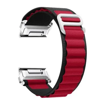 Chytré hodinky Nylonový řemínek se sponou 22mm,Černo-Červený