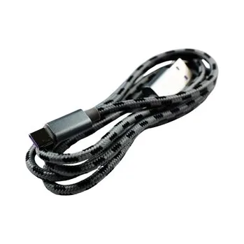 Datový kabel Pletený kabel USB na USB-C 1m,Šedo-černý