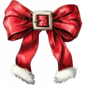 Textilní nažehlovací páska Dante Nažehlovačka Mašle červená vánoční - 5 x 6 cm