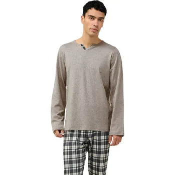 Pánské pyžamo Pánské elegantní pyžamo s kostkovanými kalhotami Vamp 23640 gray chateau velikost M
