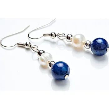 Náušnice Náušnice sladkovodní perky-jadeit AdiS délka 2,5 cm