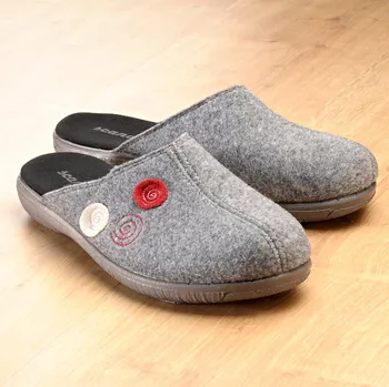 Dámské pantofle Pantofle Knoflíček šedá 36