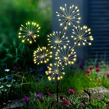 Venkovní osvětlení LED zahradní zápich Ohňostroj černá