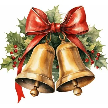 Textilní nažehlovací páska Dante Nažehlovačka Zvonečky a jmelí - 20 x 18 cm