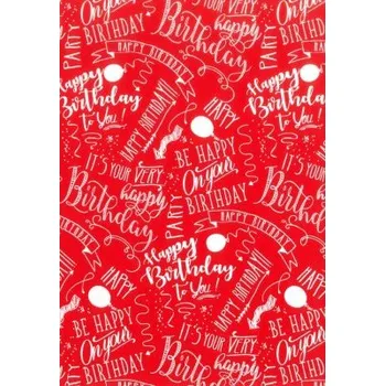 Balící papír Balící papír nápisy Happy Birthday 2x0,70m