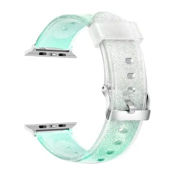 Chytré hodinky Průhledný třpytivý řemínek pro Apple Watch 38/40/41/42(S10)mm,Zelená