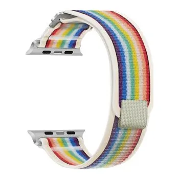 Nylonový řemínek se stahovacím poutkem a sponou pro Apple Watch 38/40/41/42(S10)mm,Duhová