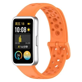 Chytré hodinky Perforovaný řemínek pro Huawei Band 8/9/10,Oranžová