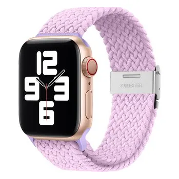 Chytré hodinky Pletený řemínek pro Apple Watch 42/44/45/46/49mm,Světle fialový