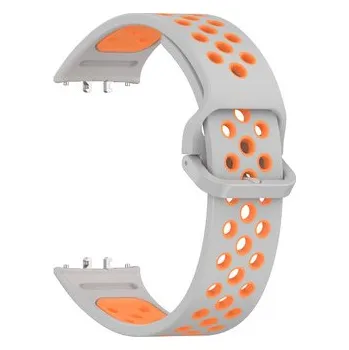 Dvojbarevný řemínek pro Samsung Galaxy Fit 3,Šedo-Oranžový