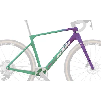 rám kola Rám KTM GRAVELATOR 2026 Retro Smaragd + Violet (White) Barva: Zelená, Velikost: L Karbonový rámový set Gravelator 2026, vidlice F18 Gravelator Prime, Retro Smaragd + Violet (White)
