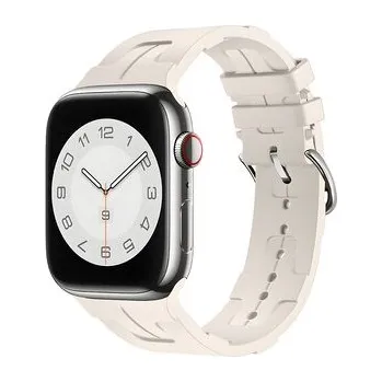 Chytré hodinky Silikonový řemínek se vzorkem pro Apple Watch 38/40/41mm,Slonová kost