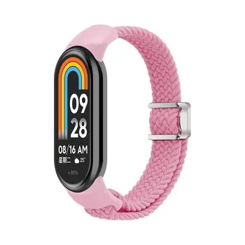 Chytré hodinky Pletený náramek s magnetickým zapínáním Mi band 8/9/10,Růžový