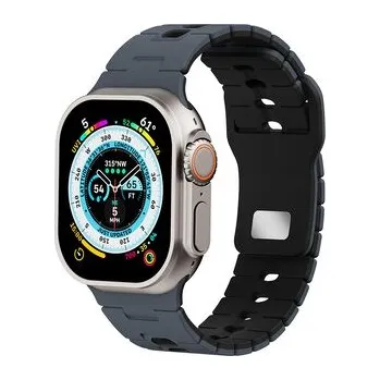 Chytré hodinky Perforovaný dvojbarevný řemínek pro Apple Watch 42/44/45/46/49mm,Tmavěmodro-černý