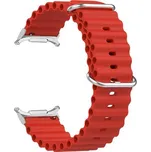 Vroubkovaný řemínek pro Samsung Galaxy Watch Ultra,Červená