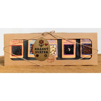 Dárková krabička Dárková sada křupavých preclíků a sladkých mandlí mix 5ks krásný svátek (Dárková sada křupavých preclíků a sladkých mandlí mix 5ks krásný svátek)