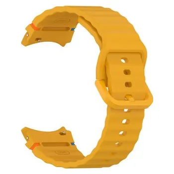Chytré hodinky Vroubkovaný řemínek s barevnou přezkou pro Samsung Galaxy Watch 7,Žluto-oranžová
