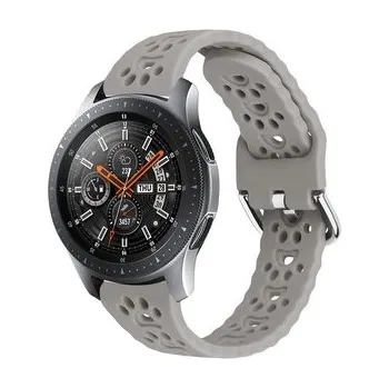 Chytré hodinky Řemínek s perforovanými pacičkami a přezkovým zapínáním 20mm,Šedo-hnědý