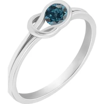 Prsten Romantický zásnubní prsten s modrým diamantem Cearah