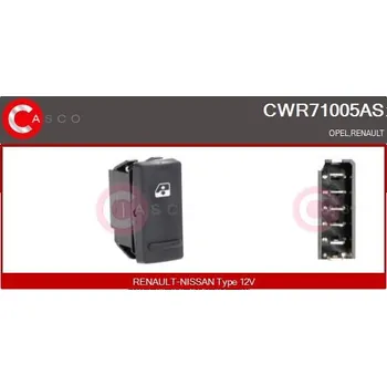 Spínač, zvedací zařízení oken CASCO CWR71005AS