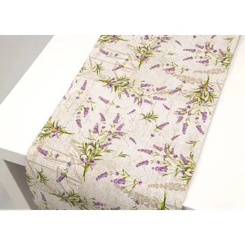 Napron Levandule bílá/fialová 33x130 cm