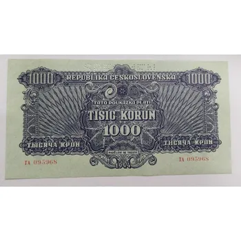 Sběratelství Československo – 1000 korun 1944 S. TA, perforace „SPECIMEN“