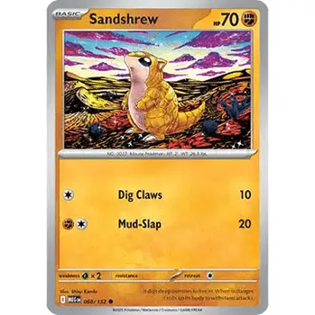 Sběratelská karetní hra Pokémon MEG 068/132 Sandshrew - Mega Evolution Stav: Near Mint, Verze: REVERSE HOLO