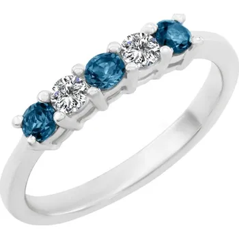 Prsten Zlatý prsten s modrými a bílými diamanty Aisha