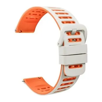 Chytré hodinky Dvojbarevný řemínek s přezkou 22mm,Béžovo-oranžový