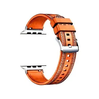 Silikonovo-textilní řemínek pro Apple Watch 42/44/45/46/49mm,Oranžová