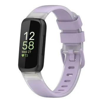 Chytré hodinky Jednobarevný transparentní řemínek pro Fitbit Inspire 3,Lila