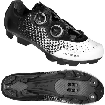 Pánské cyklistické tretry Tretry FORCE MTB SCORE, bílo-černá