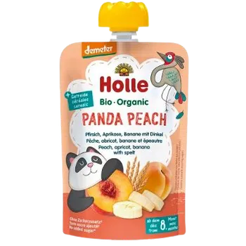 HOLLE Holle Bio Panda Peach kapsička – broskev s meruňkou, banánem a špaldou 100g 100 g