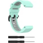 QuickFit silikonový dvojbarevný řemínek s přezkou 20mm,Tyrkysovo-šedý