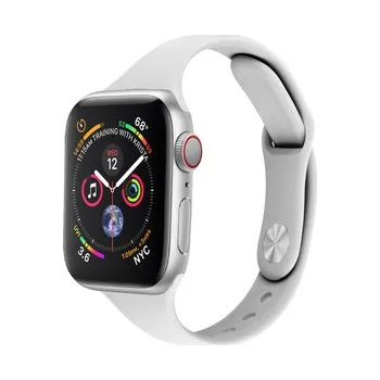 Chytré hodinky Silikonový tenký řemínek pro Apple Watch 42/44/45/46/49mm,Bílý