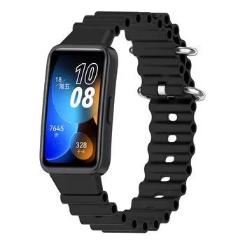 Příslušenství k chytrým hodinkám Vroubkovaný řemínek s přezkou pro Huawei Band 8,černý,Huawei Band 8