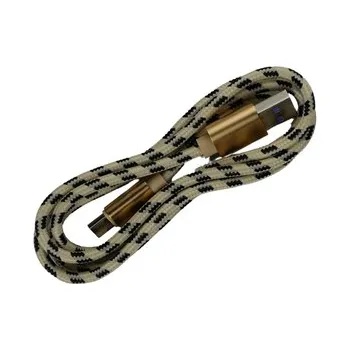 Datový kabel Pletený kabel USB na USB-C 1m,Béžovo-černý