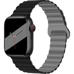 Silikonový magnetický řemínek pro Apple Watch 38/40/41/42(S10)mm,Černo-Šedá