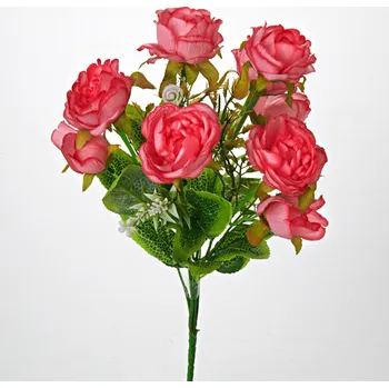 umělá květina Kytice růží tmavě růžová