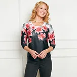 Halenka Luisa černá/květy M