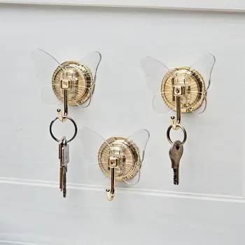 Věšák 3 háčky Motýli transparentní