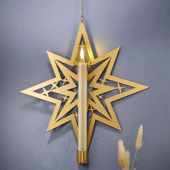 Vánoční dekorace LED závěsná dekorace Severka zlatá