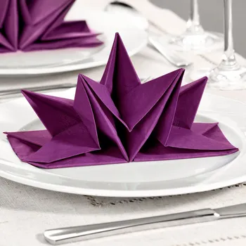 Vánoční dekorace 12 předem složených ubrousků lila
