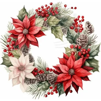 Textilní nažehlovací páska Dante Nažehlovačka Věnec vánoční hvězdy - 12 x 11 cm