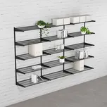 Walteco Nástěnná regálová sestava TRIPLE, 1500x2430 mm, černá Hloubka: 430 mm