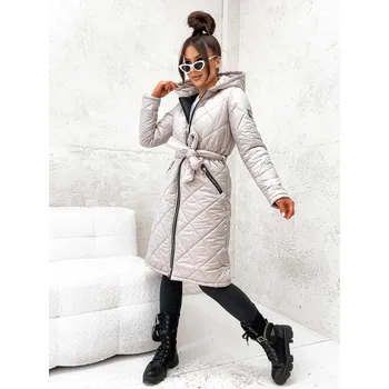 Dámská parka Dlouhá zimní parka béžová Velikost: XXXL