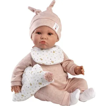 Panenka Llorens 74508 NEW BORN - realistická panenka miminko se zvuky a měkkým látkovým tělem - 45 cm
