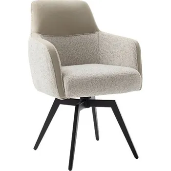 Jídelní židle Jídelní otočná židle MILARGO s područkami, krémová