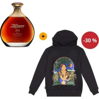 Rum Výhodný balíček Zacapa Centenario XO 0,7 L a mikina Zacapa z dílny NeverEnough, velikost L